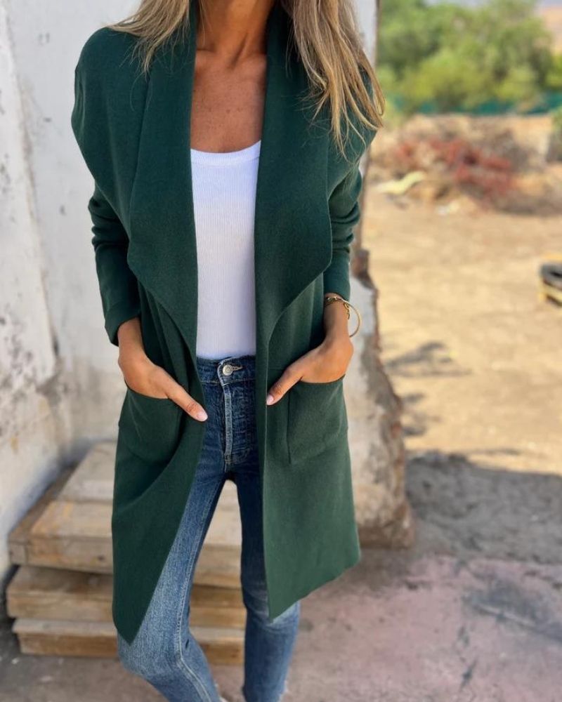 Damen Strickjacke mit Revers – Regular Fit