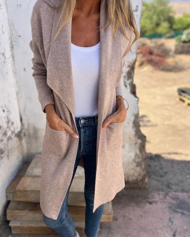 Damen Strickjacke mit Revers – Regular Fit