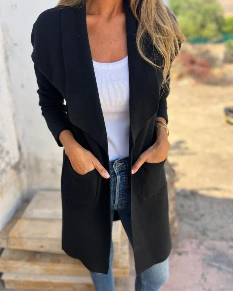 Damen Strickjacke mit Revers – Regular Fit