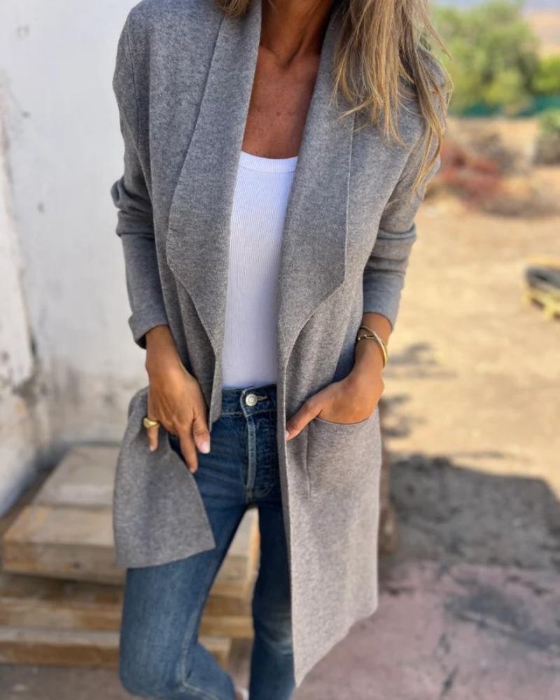Damen Strickjacke mit Revers – Regular Fit