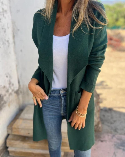 Damen Strickjacke mit Revers – Regular Fit