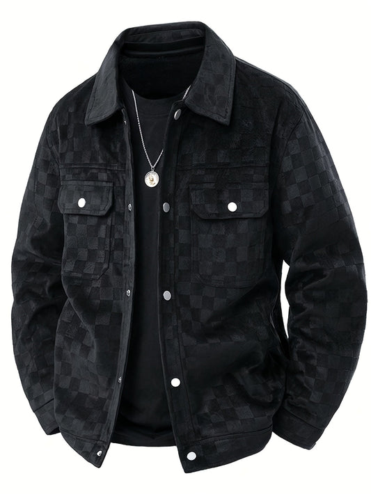 Mavrick Karierte Wildlederjacke