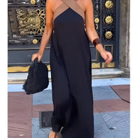 Maxikleid Damen Fließend Criss-Cross Sommer Freizeit