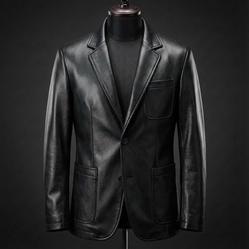 Herren Jacke mit handgefertigten Nähten und mattem Finish