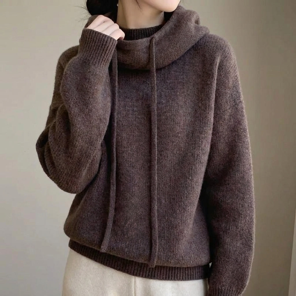 Damen Hoodie mit Kordelzug-Kapuze und lockerer Passform