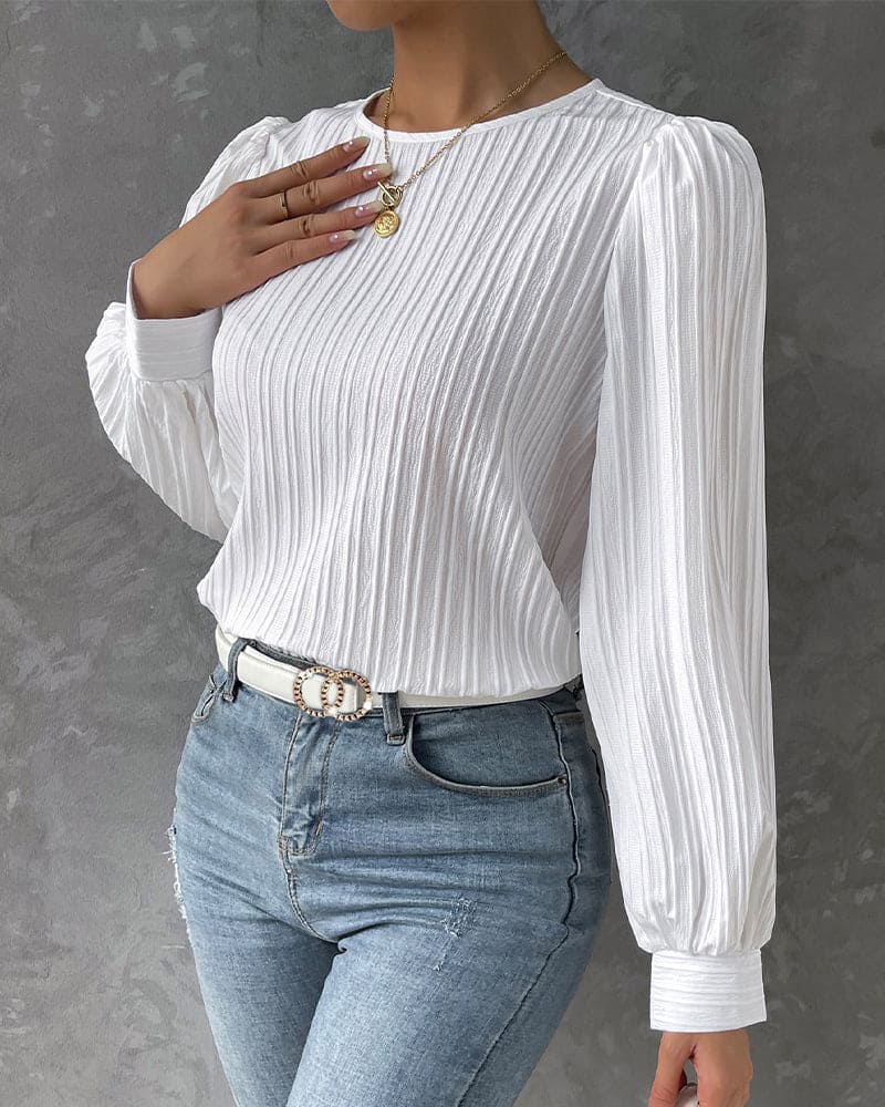 Damen Bluse Regular Fit mit Lanternärmeln Freizeit Sommer