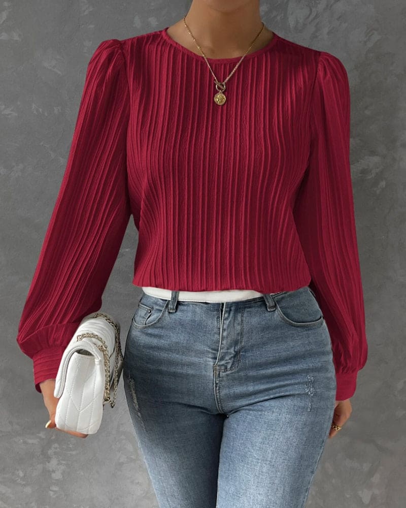 Damen Bluse Regular Fit mit Lanternärmeln Freizeit Sommer
