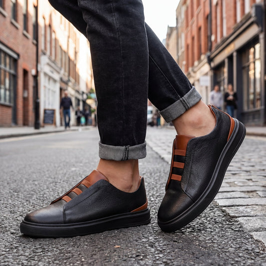 Herren Sneaker mit Ziernähten und Stretch-Schnürung