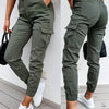 Damen Cargo-Hose Slim Fit Freizeit hohe Taille