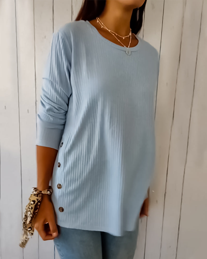 Damen Langarmshirt Regular Fit Lässig Alltag