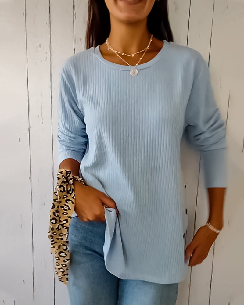 Damen Langarmshirt Regular Fit Lässig Alltag