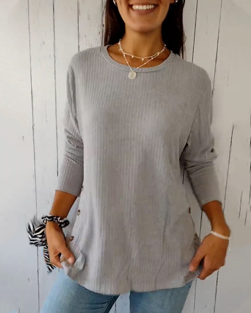 Damen Langarmshirt Regular Fit Lässig Alltag