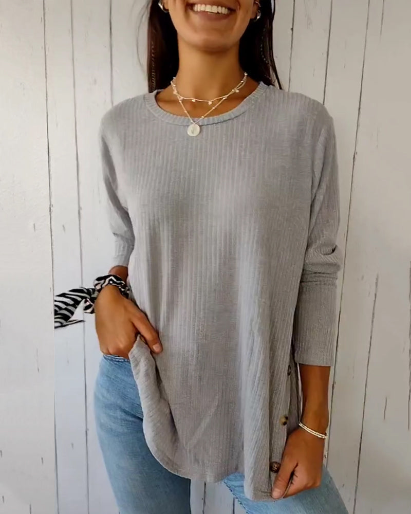 Damen Langarmshirt Regular Fit Lässig Alltag