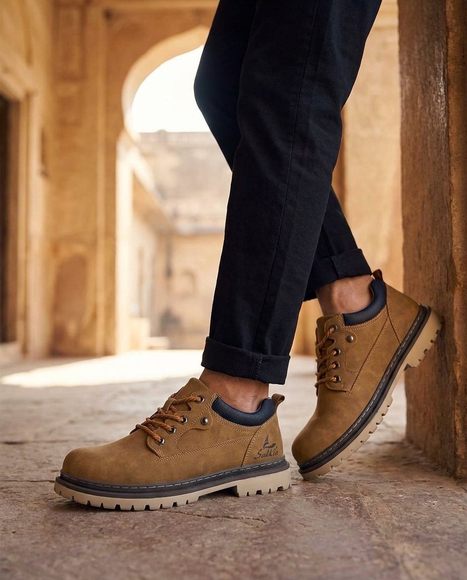 Herren Stiefel mit D-Ring-Schnürung