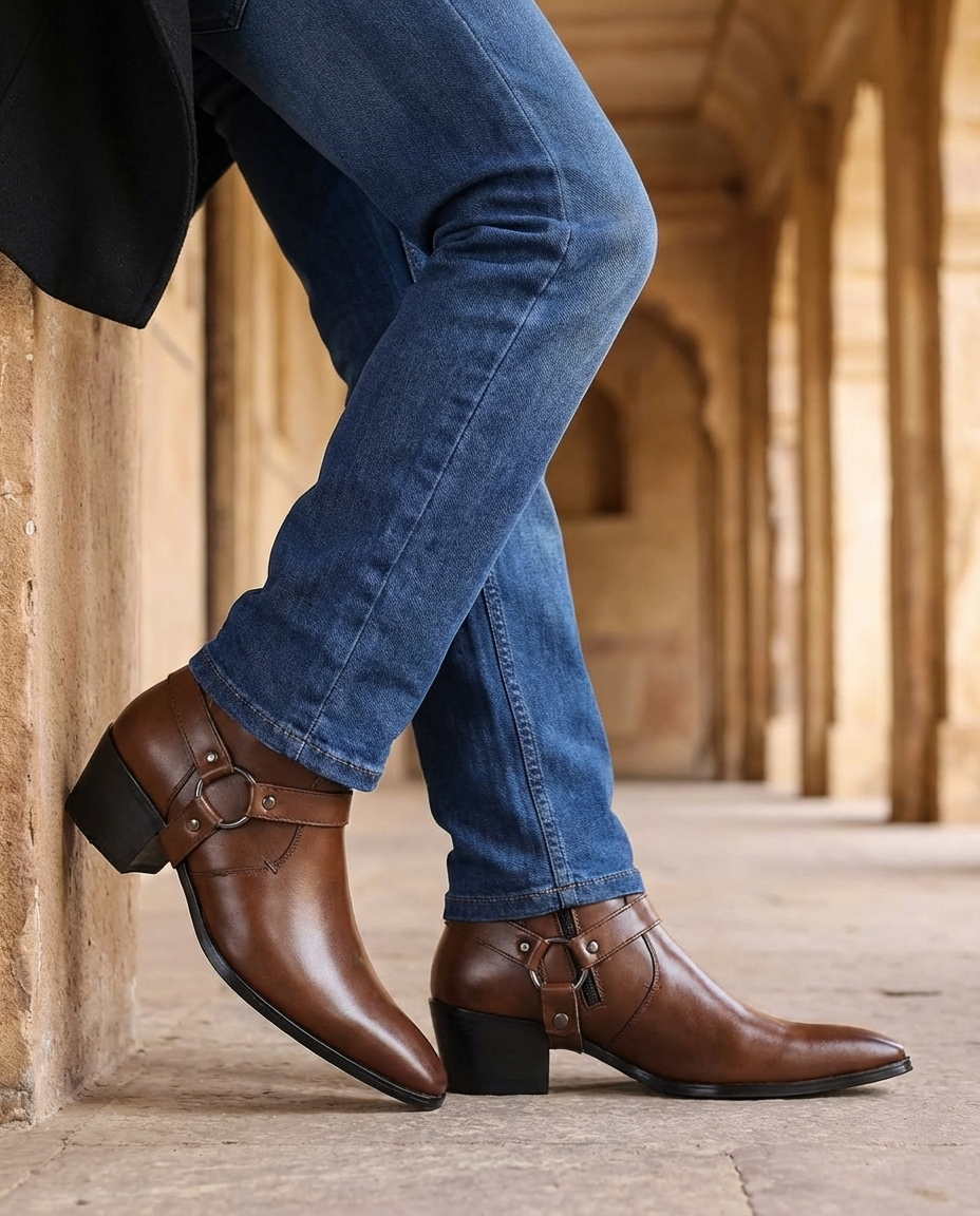 Herren Stiefeletten in Lederoptik mit Zipper