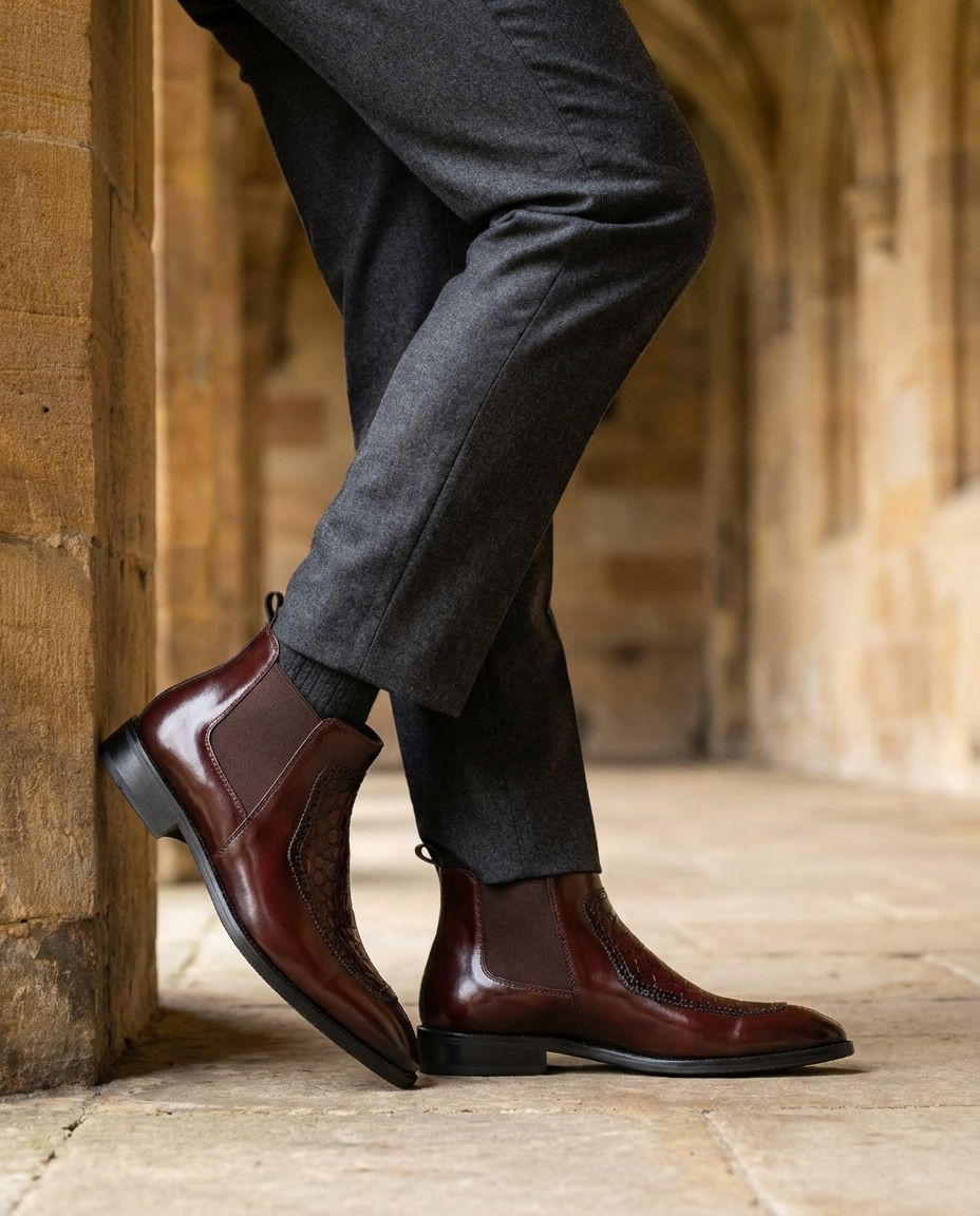 Herren Chelsea Boots in polierter Optik