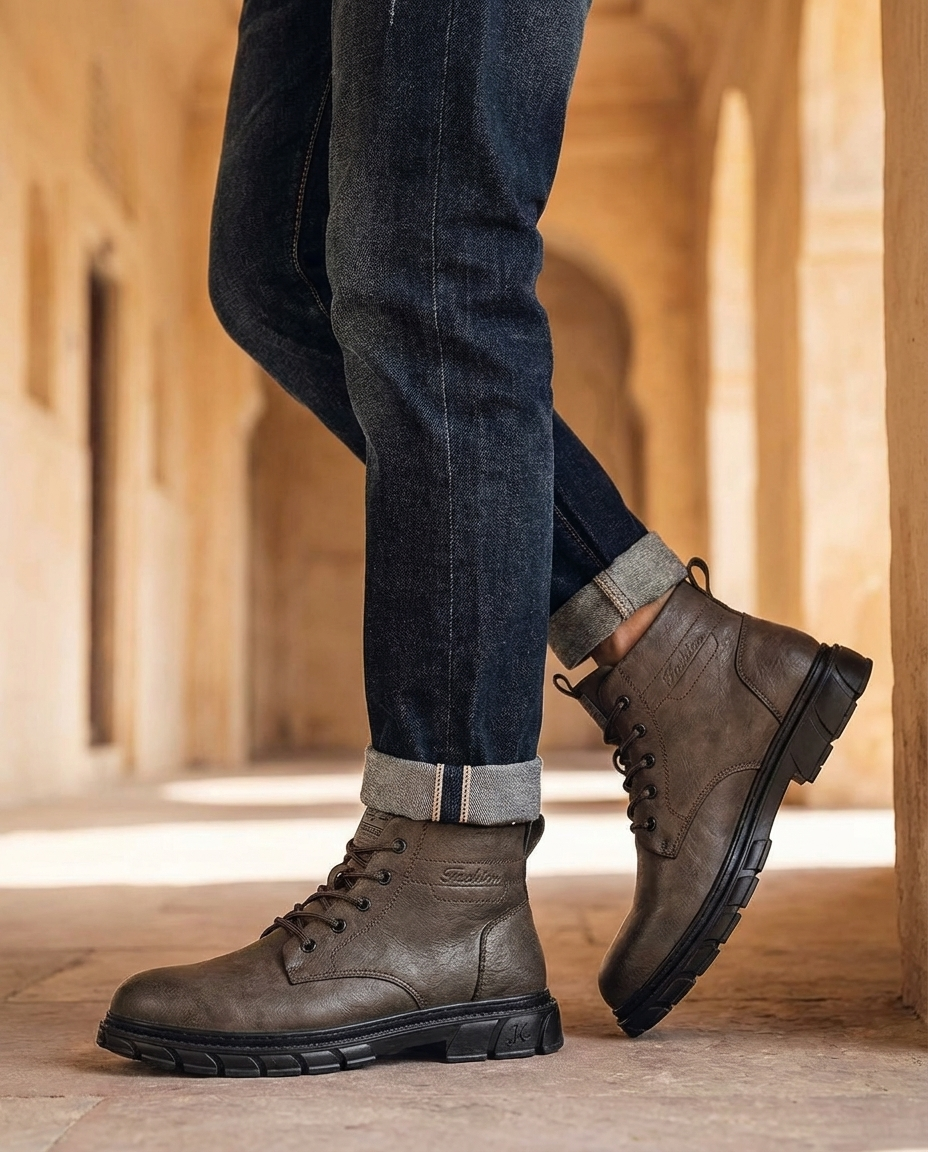 Herren Schnürstiefel mit Profilsohle
