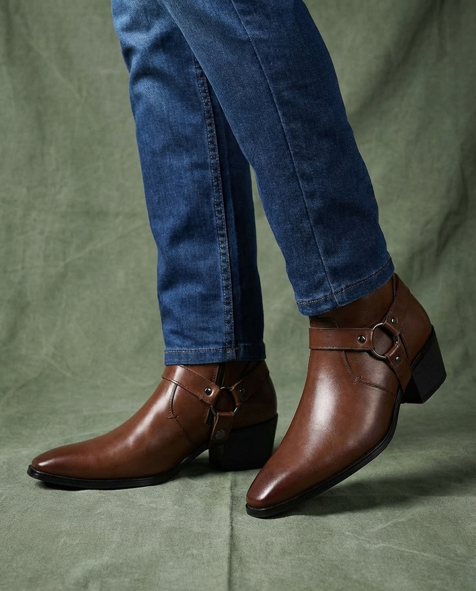 Herren Stiefeletten in Lederoptik mit Zipper