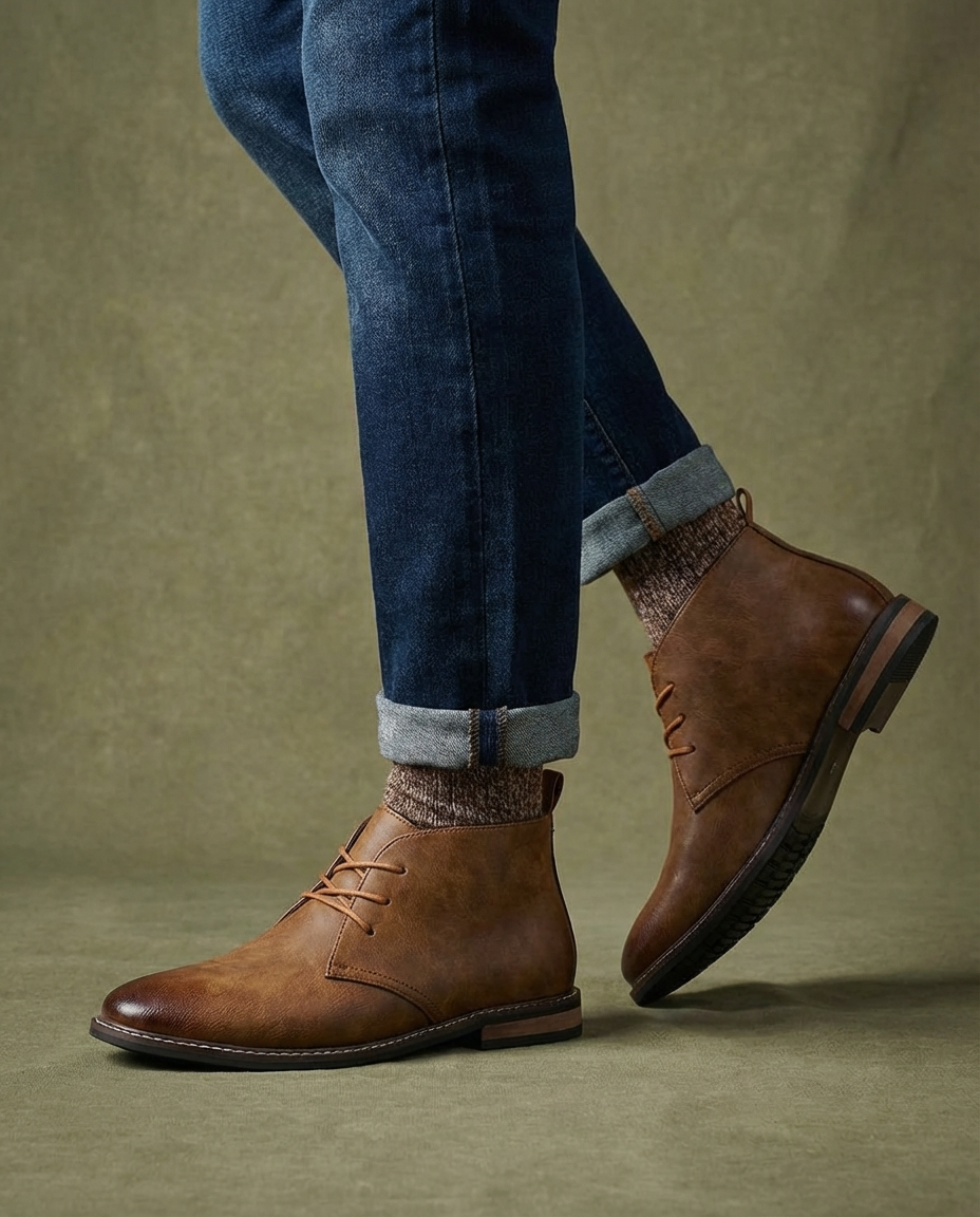 Herren Chukka Boots in Lederoptik