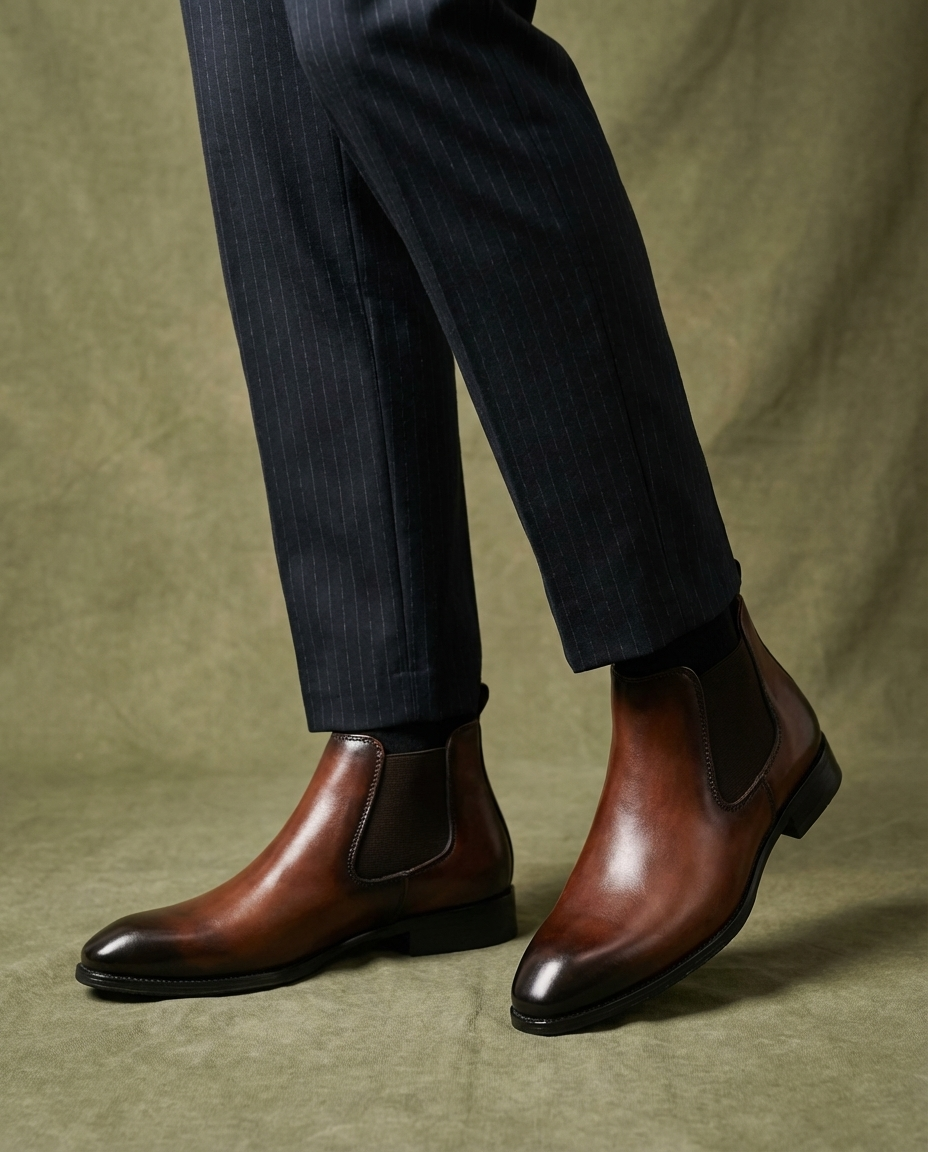 Herren Chelsea Boots mit robuster Profilsohle