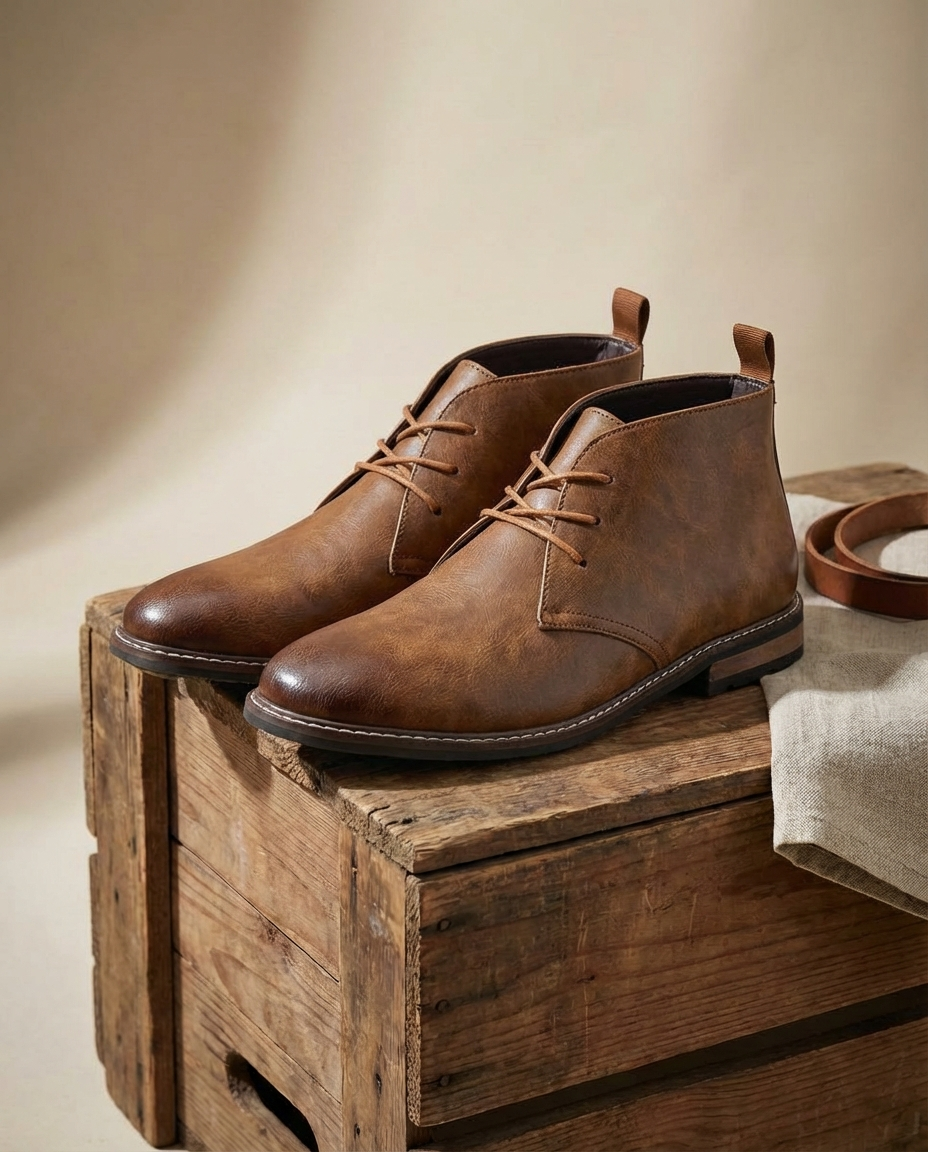 Herren Chukka Boots in Lederoptik