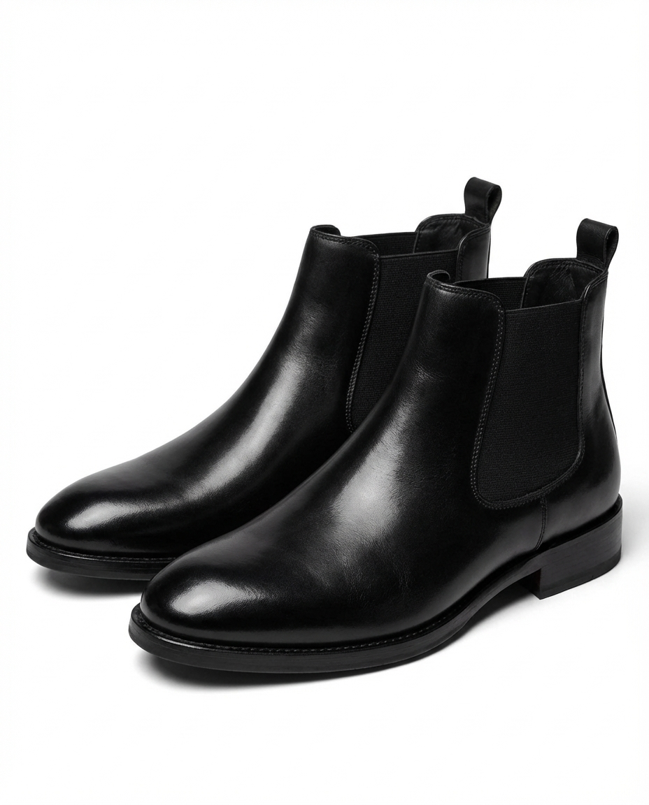 Herren Stiefeletten mit Mandelform und niedrigem Absatz
