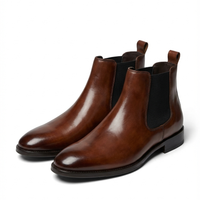 Herren Stiefeletten mit Mandelform und niedrigem Absatz