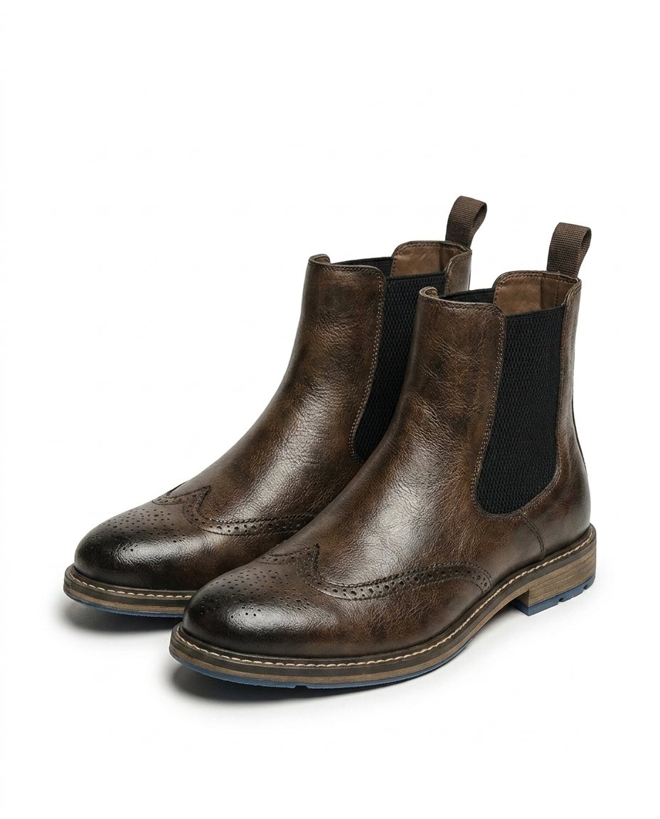 Herren Chelsea Boots mit Broguing-Muster
