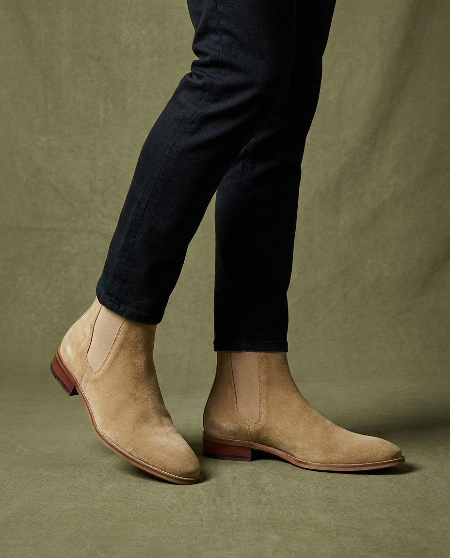 Herren Chelsea Boots in Wildlederoptik