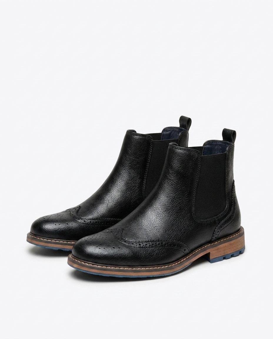 Herren Chelsea Boots mit Broguing-Muster