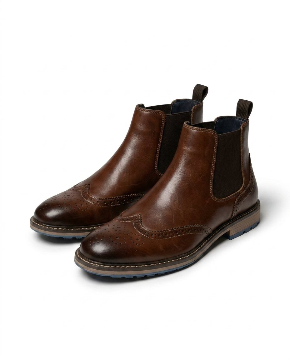 Herren Chelsea Boots mit Broguing-Muster