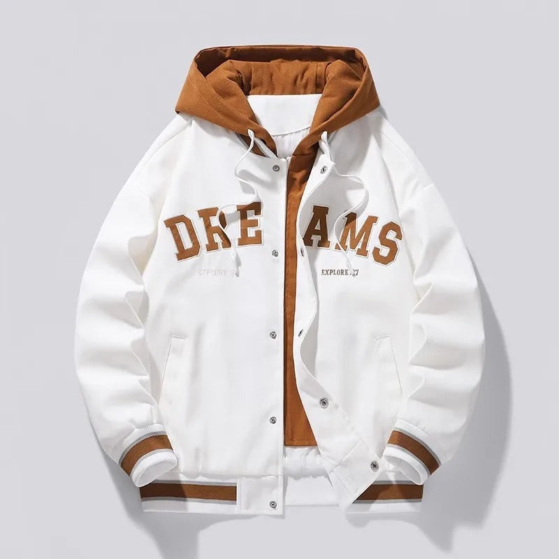 Herren Collegejacke mit Kontrastkapuze