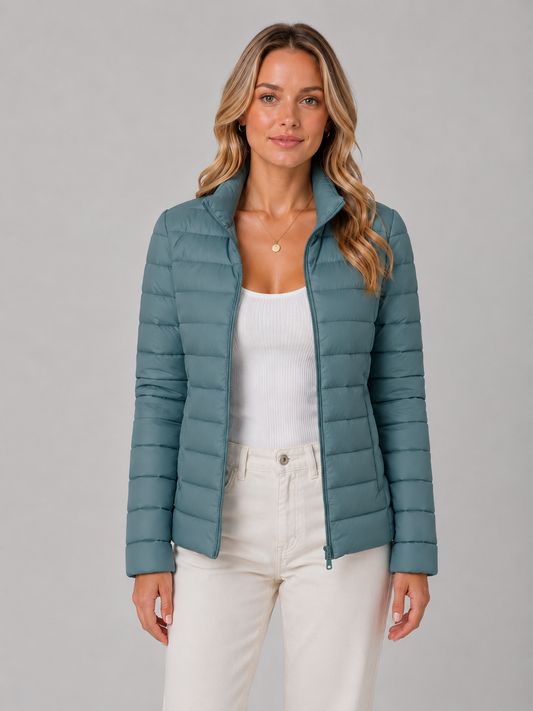 Damen Slim Fit leichte Pufferjacke Sommer Freizeit